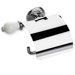 Nemi Wall Mounted Toilet Roll Holder with Cover and End Cap in Chrome/White