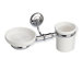 Nemi Wall Mounted Classic Soap Dish and Toothbrush Holder in Chrome/White
