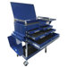 Dlx Service Cart W/Locking Top 4-Drawers Blue