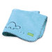 Mini Cuddle Baby Blanket in Berry Berry Blue with Navy Trim