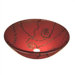 Red Spiral Fused Glass Vessel Sink