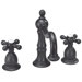 Widespread Bathroom Faucet with Double Metal Cross Handles