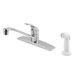 Pfirst Series One Handle Centerset Kitchen Faucet with White Side Spray