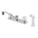 Pfirst Series Two Handle Centerset Kitchen Faucet with Acrylic Handles and Side Spray