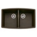 Performa Double Bowl Kitchen Sink in Cafe Brown
