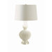 Paulette White Opal Cased Glass Lamp with White Silk Shade