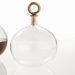 Edgar Round Glass Bottle with Antique Brass Ring Stopper in Clear