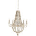 Louis 6 Light Iron / Wood Chandelier