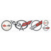 Corvette Logos Free Style Peel Stick Decal in Multi