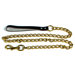 Steel Dog Leash in Gold with Black Leather Handle