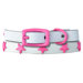 Genuine White Leather Cat / Puppy Collar with Stars
