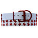 Genuine White Leather Dog Collar with Stars
