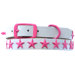 15" Genuine White Leather Dog Collar with Stars