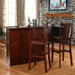 Mobile Folding Bar in Vintage Mahogany with 30" Shield Back Stool in Mahogany