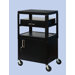 26" - 42" Adjustable Equipment Cart with Cabinet