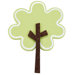 Large Wooden Tree in Funky Green / Brown