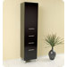 Espresso Bathroom Linen Cabinet with 3 Pull Out Drawers