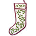 Holly Garland Stocking in Cranberry and White