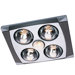 Four Bulb Quiet Bathroom Heater Fan with Light in Matte Chrome and Silver