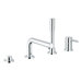 Essence Single Handle Deck Mount Roman Tub Filler Trim Faucet Lever Handle with Handshower