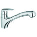 Eurodisc Single Handle Single Hole Kitchen Faucet with Watercare and Dual Spray Pull-Out