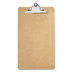 Hardboard ClipboaRed, Nickel-Plated Clip, 9"x15-1/2", Brown
