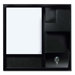 Bi-silque Dry-erase Station Combo Board, w/ Bulletin Surface, 1'x1', Black