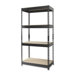 4-Shelf Horse Riveted Steel Unit, Steel, 30"x16"x60", Black