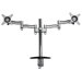 Dual Monitor Double Arm Desktop Mount in Silver