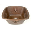 Square Texas Star Embossed Copper Prep Sink