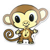 Chibi Zoo Monkey Wall Clock