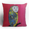 Clara Nilles Owl On Lipstick Throw Pillow