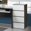 Allure 36" Storage Cabinet in White and Ebony with 3 Drawers
