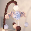 Minky Blue Chocolate Polka Dot Musical Mobile
