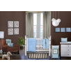 Quilted Circles 4 Piece Crib Set in Blue and Chocolate