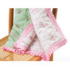Summer Garden Toddler Throw (35 x 45" + 2" Frill) in Pink / Green