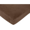 Teddy Bear Pink Fitted Crib Sheet in Solid Chocolate Microsuede