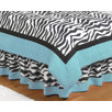 Turquoise Funky Zebra Queen Bed Skirt