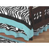 Zebra Turquoise Collection Toddler Bed Skirt 
