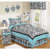 Turquoise Funky Zebra 4 Piece Twin Bedding Set