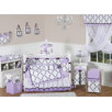 Purple, Black and White Princess 9 Piece Crib Bedding Set