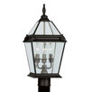 Fleur De Lis 21" x 9" Three Light Outdoor Post Lantern in Bronze