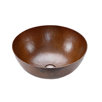 Small Round Hammered Copper Vessel Sink in Oil Rubbed Bronze