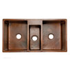 42" Copper Hammered Triple Bowl Kitchen Sink in Oil Rubbed Bronze