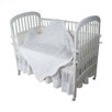 Crib Bedding Set in White Eyelet / Pique