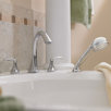 Eva Two Handle Roman Tub Faucet with Hand Shower Diverter