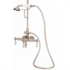 Wall Mount Tub Faucet for Shower System with Hand Shower and Hot & Cold Porcelain Lever Handles
