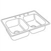 Dayton 33" x 19" Top Mount Stainless Steel Double Sink