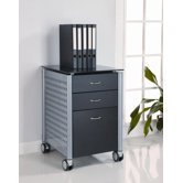 Filing Cabinet with Glass Top