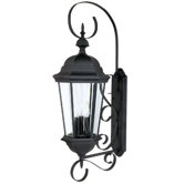 Carraige House Three Light Outdoor Wall Lantern in Black